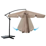 Skladací záhradný slnečník, 8 segmentov, 350 cm, s krytom, Plonos PL-881 – Obrázok 5