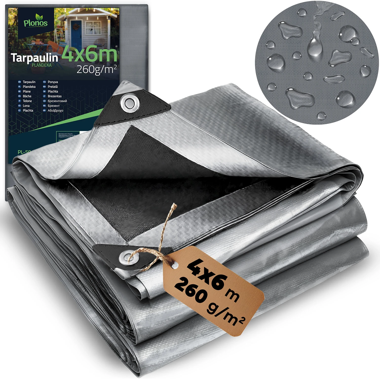 Plachta 600 x 400 cm 260 g/m2 Plonos PL-501