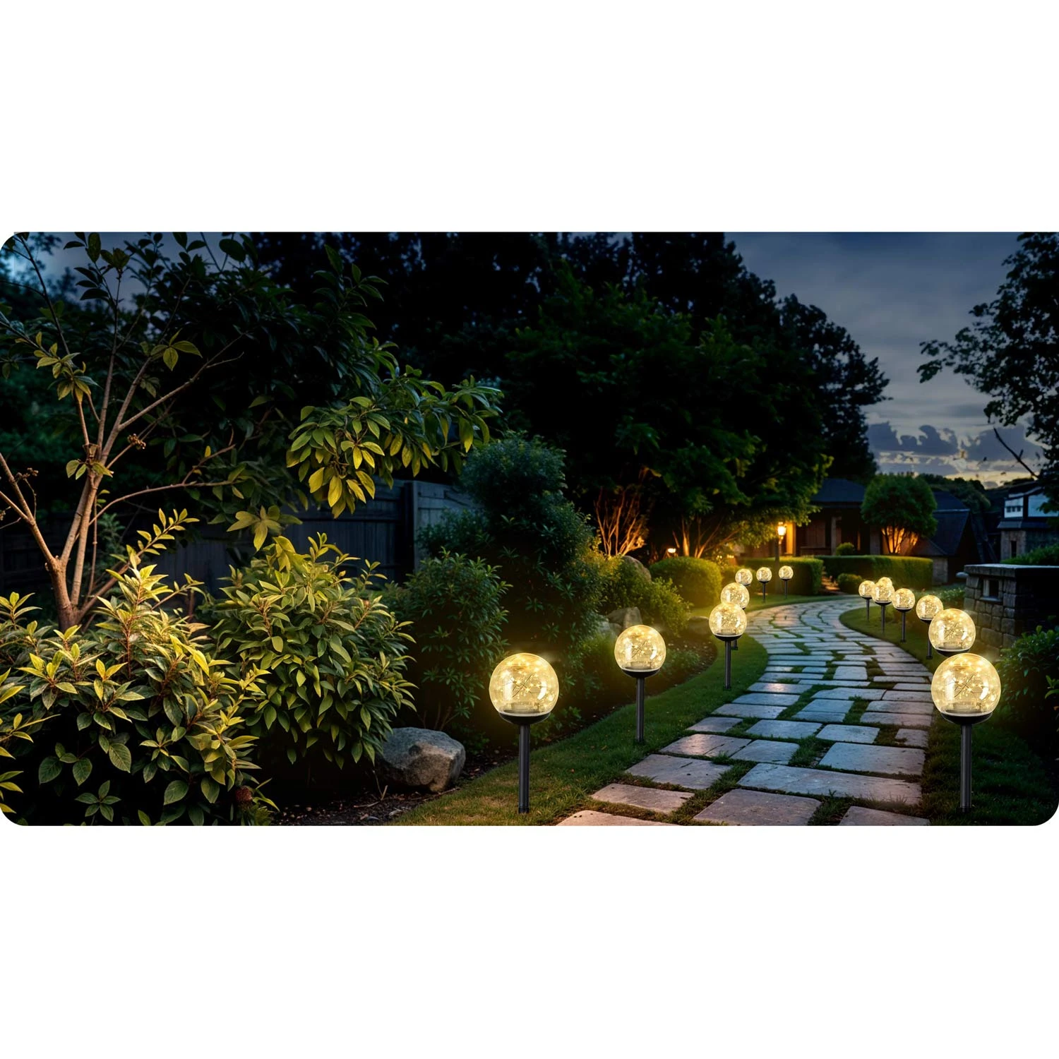Solárna lampa, priehľadná guľa, 4 ks. Ilumen LS-103 – Obrázok 2