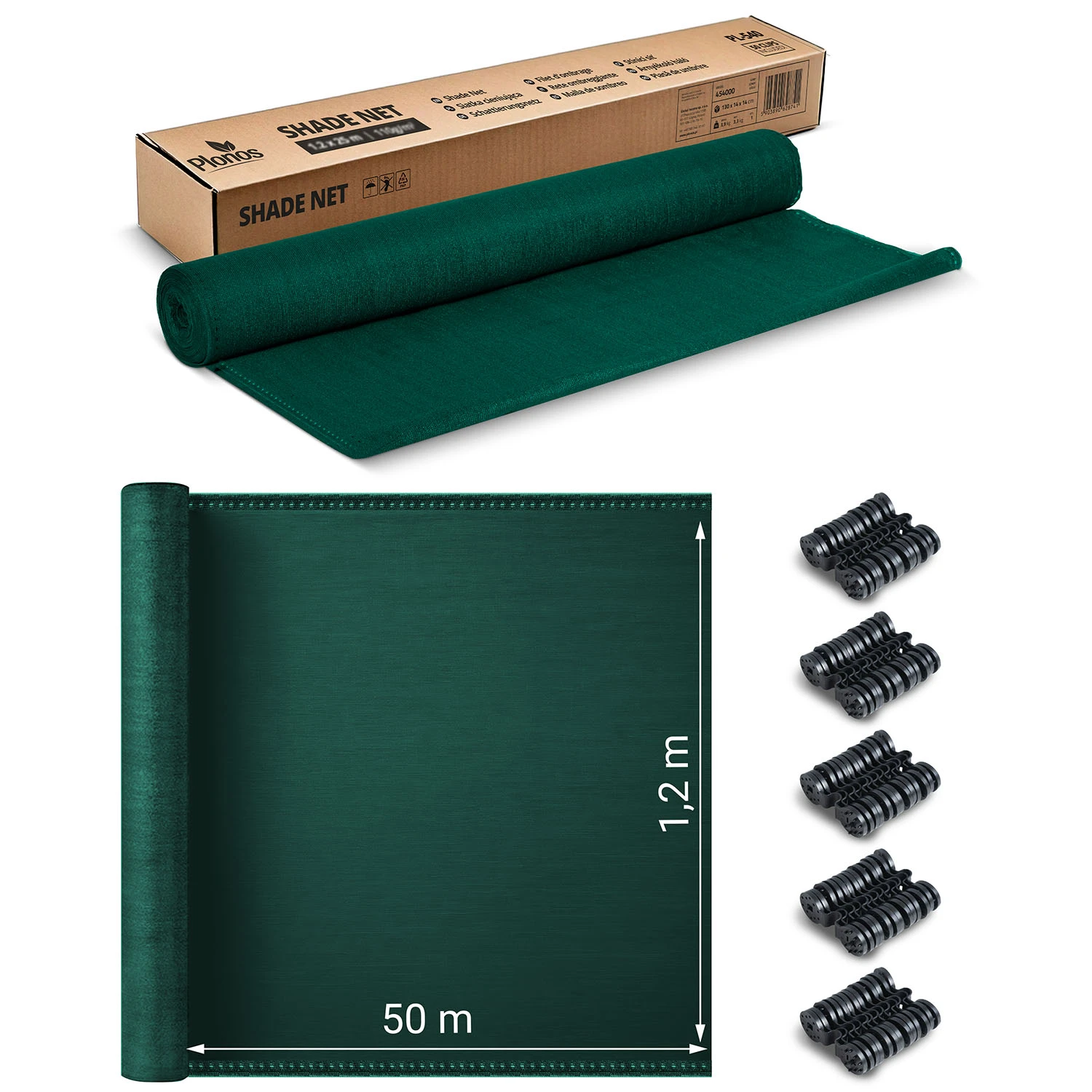 Tieniaca sieť 1,2x50m 140g/m2 + 50 svoriek zelená – Obrázok 7