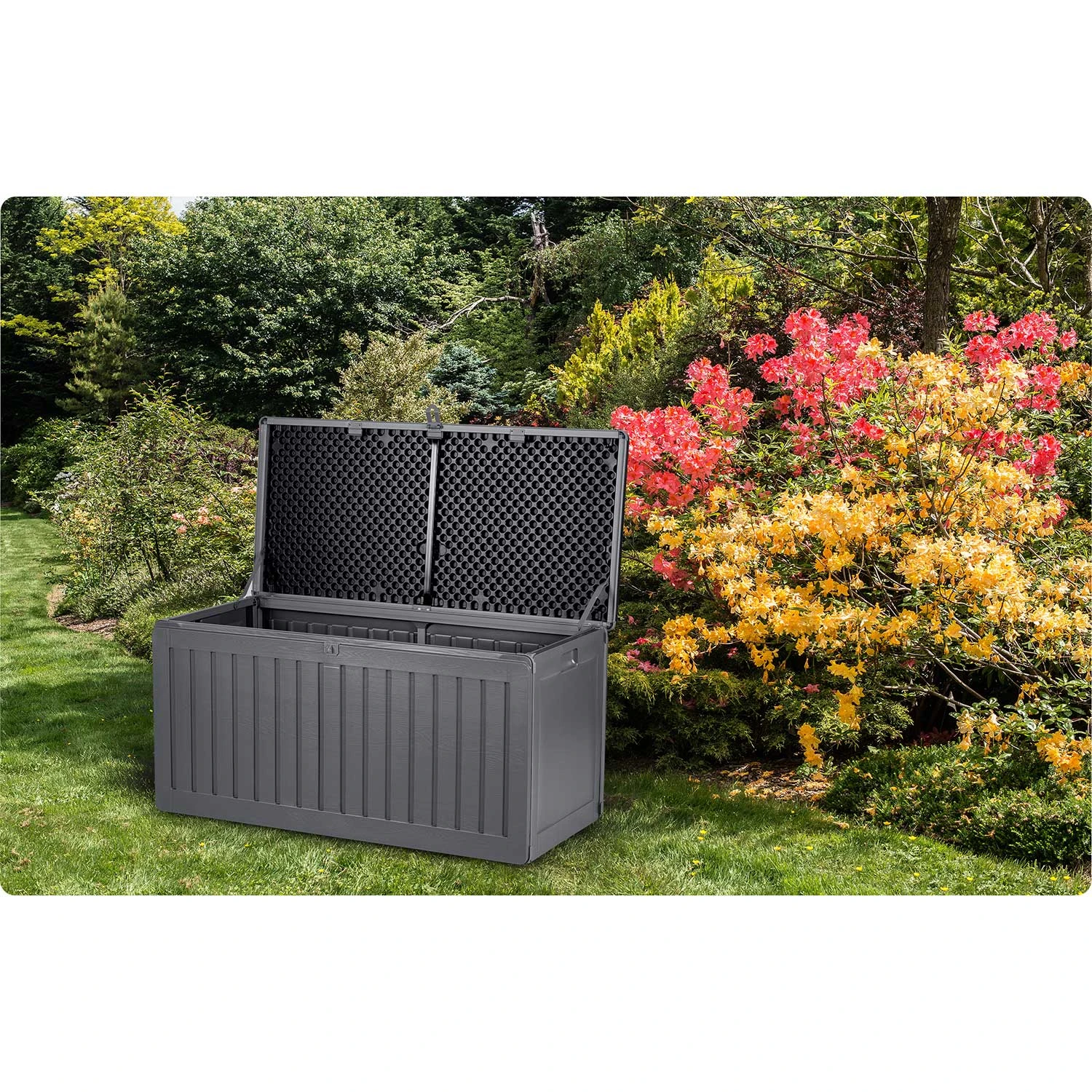 Záhradný box 109 x 51 x 55 cm 270 litrov sivý – Obrázok 2