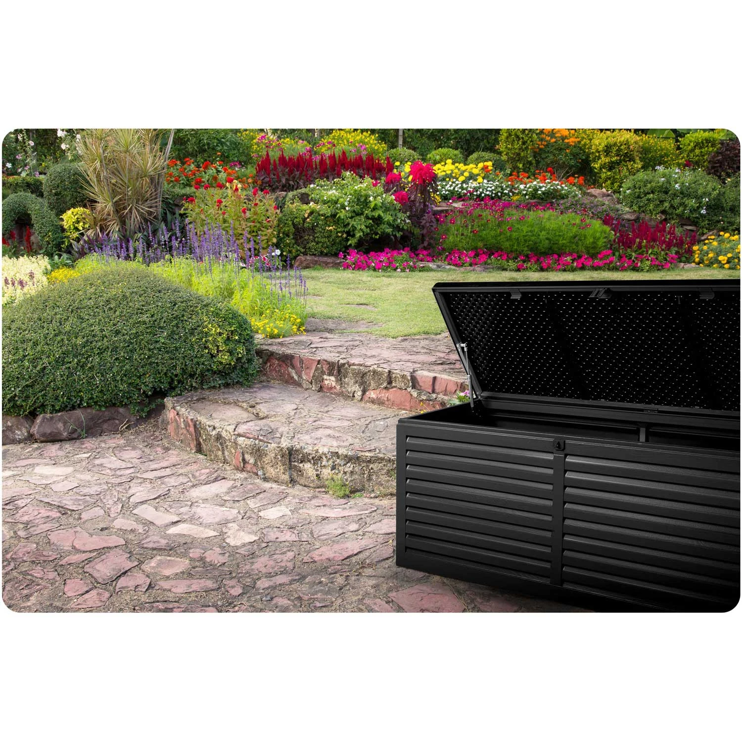 Záhradný box 143,5 x 57 x 53,5 cm 390 litrov čierny – Obrázok 6