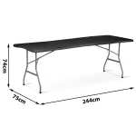 Skladací záhradný cateringový stôl 244 cm Plonos čierny – Obrázok 6