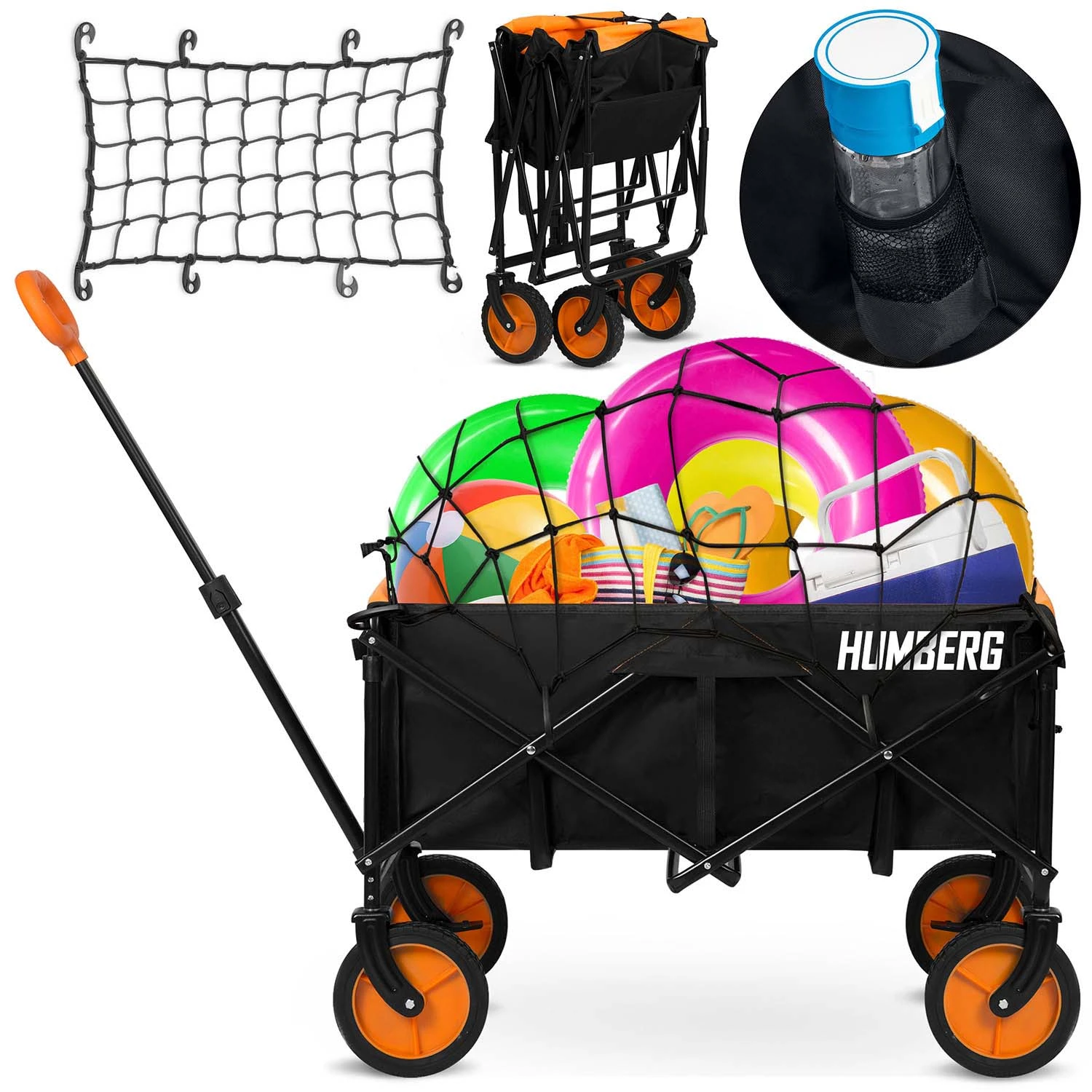 Skladací transportný vozík so sieťou 100l Humberg HM-513