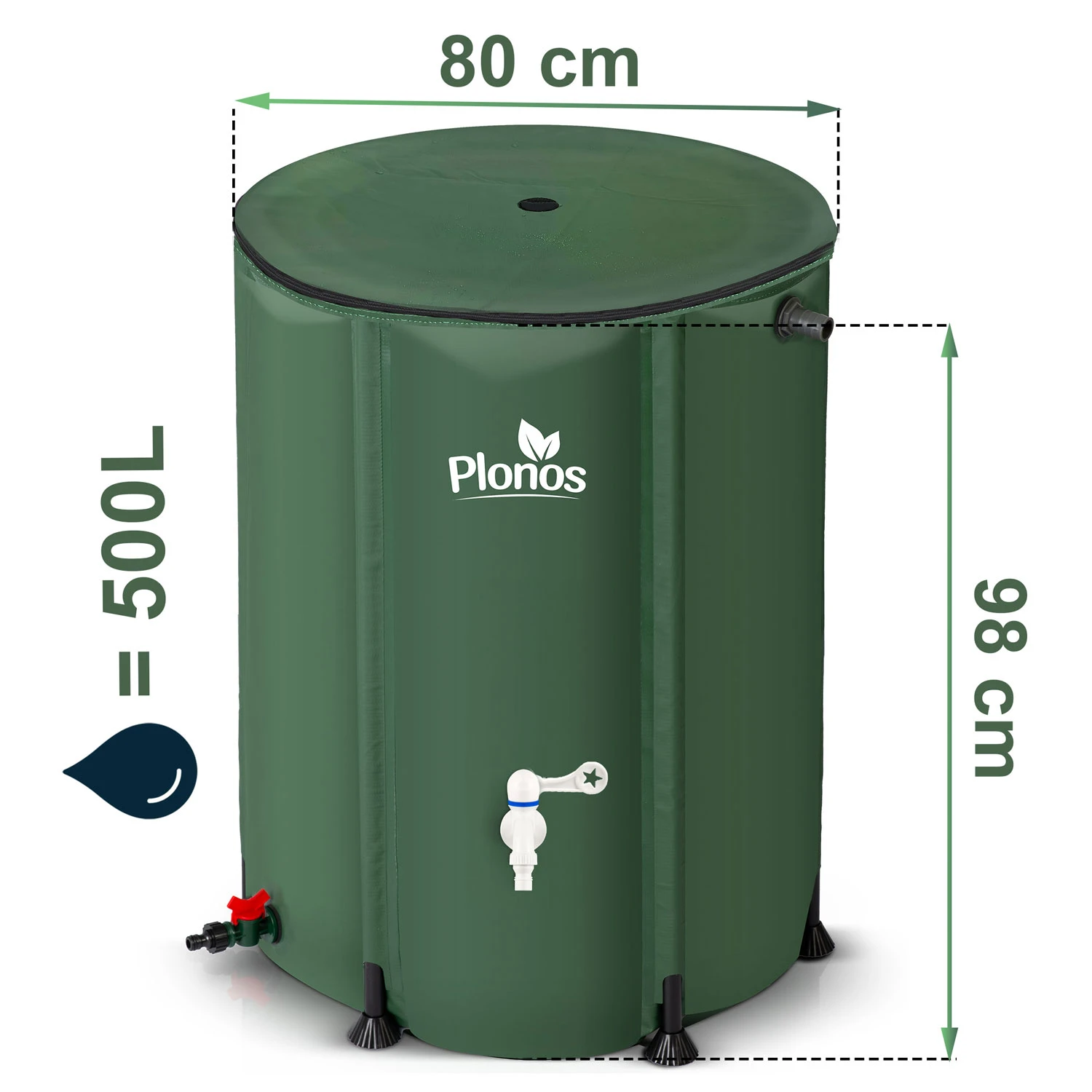 500 l nádrž na dažďovú vodu Plonos PL-521 – Obrázok 2